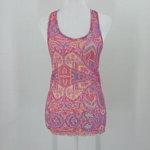Vintage Y2K Sweet Pea by Stacy Frati Tank Top Womens M/L Pink Paisley Fairycore